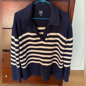 GAP blue and white striped sweater